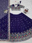 RICH LOOK GEORGETTE THREAD WITH SEQUENCE WORK LEHENGA CHOLI WITH DUPATTA WEDDING WEAR WHOLESALE PRICE ETHNIC GARMENT (5)