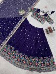 RICH LOOK GEORGETTE THREAD WITH SEQUENCE WORK LEHENGA CHOLI WITH DUPATTA WEDDING WEAR WHOLESALE PRICE ETHNIC GARMENT (5)