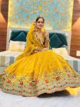 RICH LOOK GEORGETTE THREAD WITH SEQUENCE WORK LEHENGA CHOLI WITH DUPATTA YELLOW