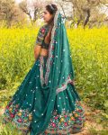 RICH LOOK GEORGETTE THREAD WITH SEQUENCE WORK LEHENGA CHOLI WITH DUPATTA WEDDING WEAR WHOLESALE PRICE ETHNIC GARMENT (4)