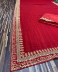 RICH LOOK GERGETTE EMBROIDERY WORK SAREE WITH UNSTITCHED BLOUSE WEDDING WEAR WHOLESALE PRICE ETHNICGARMENT (7)