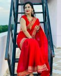 RICH LOOK GERGETTE EMBROIDERY WORK SAREE WITH UNSTITCHED BLOUSE WEDDING WEAR WHOLESALE PRICE ETHNICGARMENT (7)