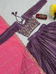 RICH LOOK GOLD CRUSH EMBROIDERY THREAD AND SEQUENCE WORK LEHENGA CHOLI WITH DUPATTA PARTY WEAR WHOLESALE PRICE ETHNIC GARMENT (4)