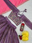 RICH LOOK GOLD CRUSH EMBROIDERY THREAD AND SEQUENCE WORK LEHENGA CHOLI WITH DUPATTA PARTY WEAR WHOLESALE PRICE ETHNIC GARMENT (4)