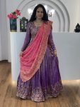 RICH LOOK GOLD CRUSH EMBROIDERY THREAD AND SEQUENCE WORK LEHENGA CHOLI WITH DUPATTA PARTY WEAR WHOLESALE PRICE ETHNIC GARMENT (4)
