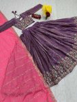 RICH LOOK GOLD CRUSH EMBROIDERY THREAD AND SEQUENCE WORK LEHENGA CHOLI WITH DUPATTA PARTY WEAR WHOLESALE PRICE ETHNIC GARMENT (4)