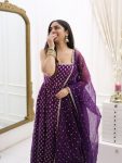 RICH LOOK JACQUARD SILK WEAVING WITH LACE BORDER WORK GOWN BOTTOM WITH DUPATTA PARTY WEAR WHOLESALE PRICE ETHNIC GARMENT (3)