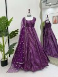 RICH LOOK JACQUARD SILK WEAVING WITH LACE BORDER WORK GOWN BOTTOM WITH DUPATTA PARTY WEAR WHOLESALE PRICE ETHNIC GARMENT (3)