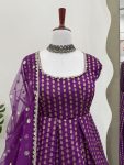 RICH LOOK JACQUARD SILK WEAVING WITH LACE BORDER WORK GOWN BOTTOM WITH DUPATTA PARTY WEAR WHOLESALE PRICE ETHNIC GARMENT (3)