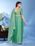RICH LOOK JIMMY CHOO READY MADE LACE WITH HOT FIX IN BORDER CUT WORK SAREE WITH UN STITCHED BLOUSE FESTIVE WEAR WHOLESALE PRICE ETHNIC GARMENT (4)