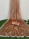 RICH LOOK JIMMY CHOO READY MADE LACE WITH HOT FIX IN BORDER CUT WORK SAREE WITH UN STITCHED BLOUSE FESTIVE WEAR WHOLESALE PRICE ETHNIC GARMENT (6)