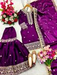 RICH LOOK JIMMY-CHOO SILK EMBROIDERY SEQUENCE WORK TOP SHARARA WITH DUPATTA FESTIVAL WEAR WHOLESALE PRICE ETHNIC GARMENT (8)
