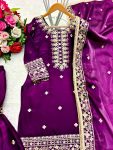 RICH LOOK JIMMY-CHOO SILK EMBROIDERY SEQUENCE WORK TOP SHARARA WITH DUPATTA FESTIVAL WEAR WHOLESALE PRICE ETHNIC GARMENT (8)