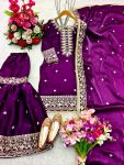 RICH LOOK JIMMY-CHOO SILK EMBROIDERY SEQUENCE WORK TOP SHARARA WITH DUPATTA FESTIVAL WEAR WHOLESALE PRICE ETHNIC GARMENT (8)