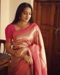 RICH LOOK LICHI SILK JACQUARD WORK SAREE WITH UNTITCHED BLOUSE FESTIVE WEAR WHOLESALE PRICE ETHNIC GARMENT (3)
