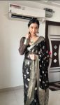 RICH LOOK LINEN SLUB WEAVING WORK SAREE WITH UNSTITCHED BLOUSE WHOLESALE PRICE ETHNIC GARMENT (1)