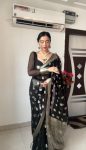 RICH LOOK LINEN SLUB WEAVING WORK SAREE WITH UNSTITCHED BLOUSE WHOLESALE PRICE ETHNIC GARMENT (1)