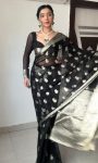 RICH LOOK LINEN SLUB WEAVING WORK SAREE WITH UNSTITCHED BLOUSE WHOLESALE PRICE ETHNIC GARMENT (1)