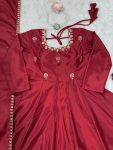 RICH LOOK NATURAL CREEP THREAD AND SEQUENCE WORK GOWN BOTTOM WITH DUPATTA FESTIVE WEAR WHOLESALE PRICE ETHNIC GARMENT (2)