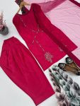 RICH LOOK NATURAL CREPE EMBROIDERY SEQUENCE WORK TOP PATIYALA WITH DUPATTA FESTIVE WEAR WHOLESALE PRICE ETHNIC GARMENT (9)
