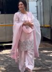 RICH LOOK NATURAL CREPE EMBROIDERY SEQUENCE WORK TOP PATIYALA WITH DUPATTA BABY PINK