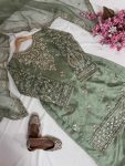 RICH LOOK ORGANZA SILK ZARI AND SEQUENCE EMBROIDERY WORK TOP PALAZZO WITH DUPATTA FESTIVE WEAR WHOLESALE PRICE ETHNIC GARMENT (5)