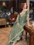RICH LOOK ORGANZA SILK ZARI AND SEQUENCE EMBROIDERY WORK TOP PALAZZO WITH DUPATTA FESTIVE WEAR WHOLESALE PRICE ETHNIC GARMENT (5)
