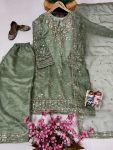 RICH LOOK ORGANZA SILK ZARI AND SEQUENCE EMBROIDERY WORK TOP PALAZZO WITH DUPATTA FESTIVE WEAR WHOLESALE PRICE ETHNIC GARMENT (5)