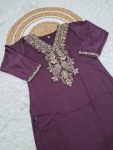 RICH LOOK PURE VICHITRA SILK SEQUENCE CODING EMBROIDERY WORK TOP BOTTOM WITH DUPATTA DAILY WEAR WHOLESALE PRICE ETHNIC GARMENT (5)