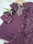 RICH LOOK PURE VICHITRA SILK SEQUENCE CODING EMBROIDERY WORK TOP BOTTOM WITH DUPATTA DAILY WEAR WHOLESALE PRICE ETHNIC GARMENT (5)