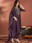 RICH LOOK PURE VICHITRA SILK SEQUENCE CODING EMBROIDERY WORK TOP BOTTOM WITH DUPATTA DAILY WEAR WHOLESALE PRICE ETHNIC GARMENT (5)