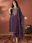 RICH LOOK PURE VICHITRA SILK SEQUENCE CODING EMBROIDERY WORK TOP BOTTOM WITH DUPATTA DAILY WEAR WHOLESALE PRICE ETHNIC GARMENT (5)