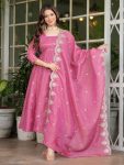 RICH LOOK PV-SILK CHANDERI EMBROIDERY WORK TOP BOTTOM WITH DUPATTA PARTY WEAR WHOLESALE PRICE ETHNIC GARMENT (2)