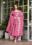 RICH LOOK PV-SILK CHANDERI EMBROIDERY WORK TOP BOTTOM WITH DUPATTA PARTY WEAR WHOLESALE PRICE ETHNIC GARMENT (2)