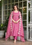 RICH LOOK PV-SILK CHANDERI EMBROIDERY WORK TOP BOTTOM WITH DUPATTA PARTY WEAR WHOLESALE PRICE ETHNIC GARMENT (2)