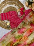 RICH LOOK RANGOLI SILK PRISM PRINTS WITH EMBROIDERY SEQUENCE WITH CUT BORDER WORK SAREE WITH STITCHED BLOUSE PARTY WEAR WHOLESALE PRICE ETHNIC GARMENT (6)