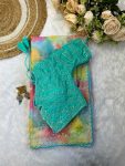 RICH LOOK RANGOLI SILK PRISM PRINTS WITH EMBROIDERY SEQUENCE WITH CUT BORDER WORK SAREE WITH STITCHED BLOUSE PARTY WEAR WHOLESALE PRICE ETHNIC GARMENT (11)