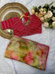 RICH LOOK RANGOLI SILK PRISM PRINTS WITH EMBROIDERY SEQUENCE WITH CUT BORDER WORK SAREE WITH STITCHED BLOUSE PARTY WEAR WHOLESALE PRICE ETHNIC GARMENT (6)