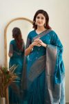RICH LOOK SOFT LICHI SILK JACQUARD WORK SAREE WITH UNTITCHED BLOUSE PARTY WEAR WHOLESALE PRICE ETHNIC GARMENT (32)