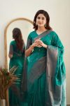 RICH LOOK SOFT LICHI SILK JACQUARD WORK SAREE WITH UNTITCHED BLOUSE PARTY WEAR WHOLESALE PRICE ETHNIC GARMENT (30)