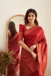 RICH LOOK SOFT LICHI SILK JACQUARD WORK SAREE WITH UNTITCHED BLOUSE PARTY WEAR WHOLESALE PRICE ETHNIC GARMENT (29)