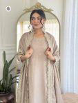 RICH LOOK VICHITRA EMBROIDERY WORK TOP BOTTOM WITH DUPATTA FESTIVE WEAR WHOLESALE PRICE ETHNIC GARMENT (4)