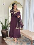 RICH LOOK VICHITRA EMBROIDERY WORK TOP BOTTOM WITH DUPATTA FESTIVE WEAR WHOLESALE PRICE ETHNIC GARMENT (6)