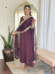 RICH LOOK VICHITRA EMBROIDERY WORK TOP BOTTOM WITH DUPATTA FESTIVE WEAR WHOLESALE PRICE ETHNIC GARMENT (6)