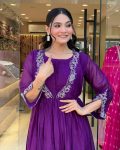 RICH LOOK VISCOSE CHINON SEQUENCE EMBROIDERY WORK TOP BOTTOM WITH DUPATTA FESTIVE WEAR WHOLESALE PRICE ETHNIC GARMENT (5)