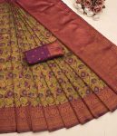 TRENDING BANARASI SILK WEAVING SAREE WITH UNSTITCHED BLOUSE WEDDING WEAR WHOLESALE PRICE ETHNIC GARMENT (7)