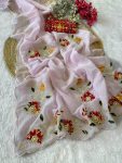 TRENDING CRUNCHY CHIFFON BUTTA MOTI WORK SAREE WITH UNSTITCHED BLOUSE WEDDING WEAR WHOLESALE PRICE ETHNIC GARMENT (8)