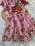 TRENDING CRUNCHY CHIFFON BUTTA MOTI WORK SAREE WITH UNSTITCHED BLOUSE WEDDING WEAR WHOLESALE PRICE ETHNIC GARMENT (4)