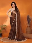 TRENDING JIMMY CHOO PAIN WITH FENCY LACE BORDER WORK SAREE WITH UNSTITCHED BLOUSE PARTY WEAR WHOLESALE PRICE ETHNIC GARMENT (4)