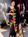 TRENDING LICHI SILK JACQUARD WORK SAREE WITH UNSTITCHED BLOUSE FESTIVE WEAR WHOLESALE PRICE ETHNIC GARMENT (1)